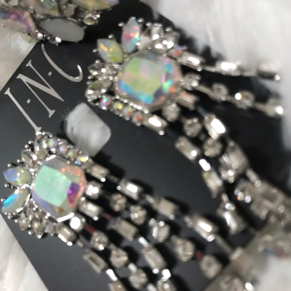 INC crystal drip earrings